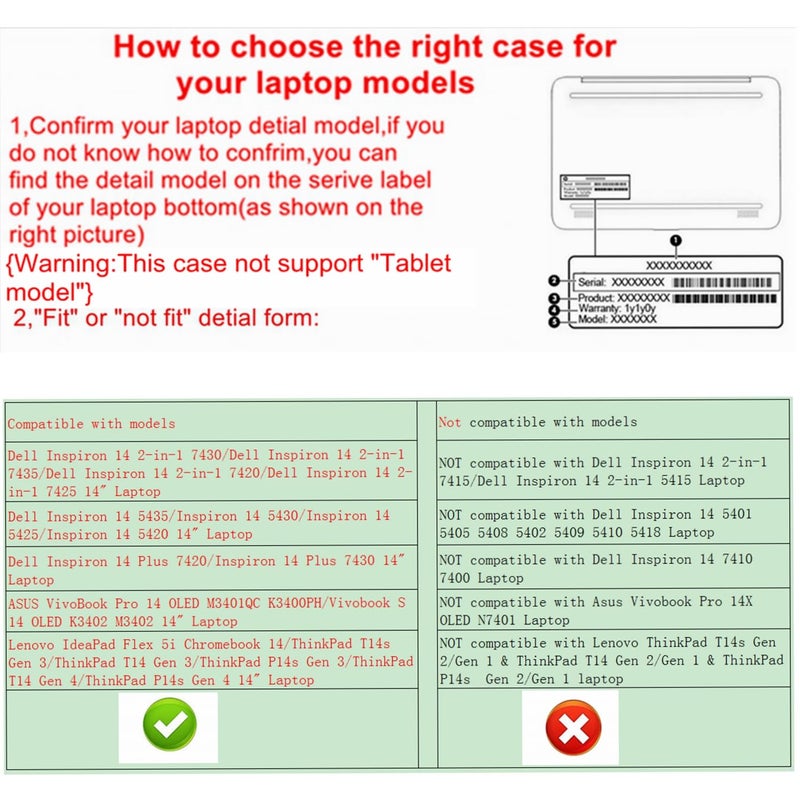 Alapmk Protective Case for Dell Inspiron 14 2-in-1/Inspiron 14 Plus & ThinkPad T14s/ThinkPad P14s 14" Galaxy - Image 2