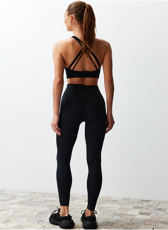 Premium Black 2nd Layer with Extra Tummy Tuck Push Up Full Length Knitted Sports Leggings THMSS24TY00015