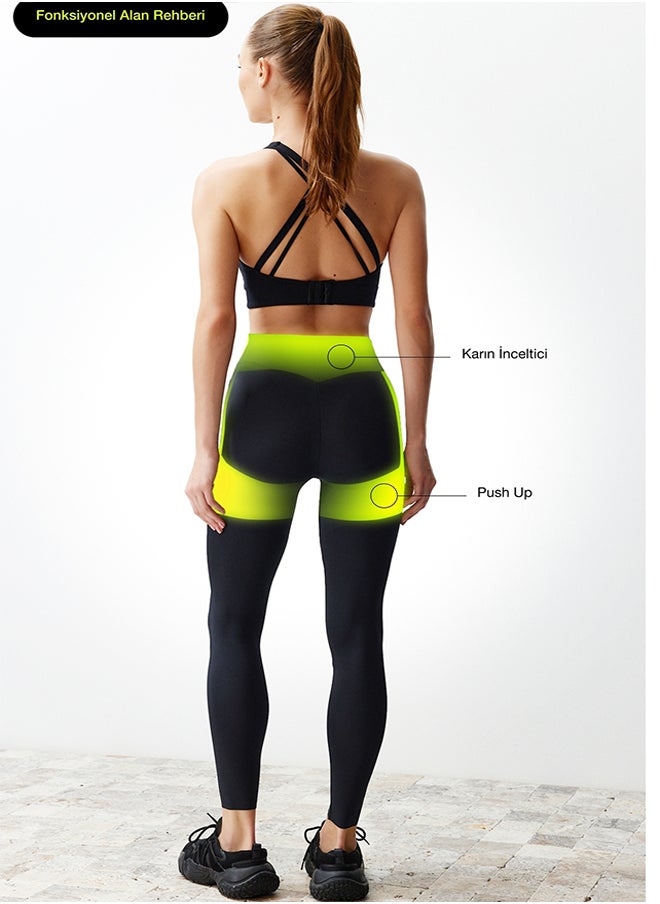 Premium Black 2nd Layer with Extra Tummy Tuck Push Up Full Length Knitted Sports Leggings THMSS24TY00015