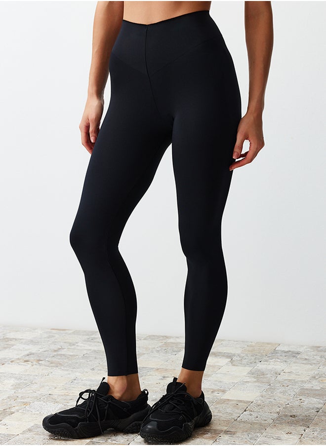 Premium Black 2nd Layer with Extra Tummy Tuck Push Up Full Length Knitted Sports Leggings THMSS24TY00015