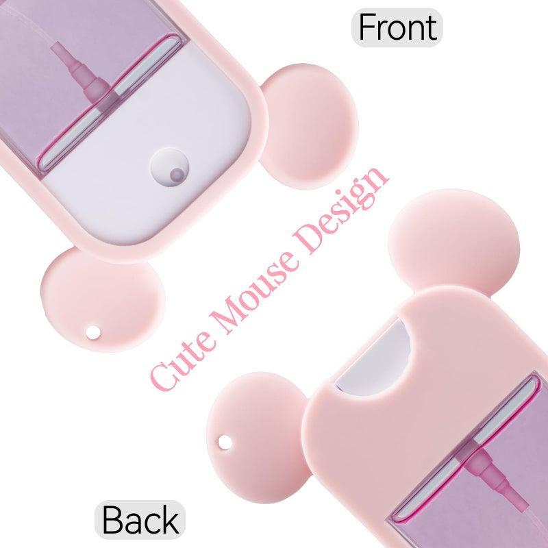 TERPINK Silicone Case Compatible with Touchland Hand Sanitizer Spray 1 fl oz, Mouse Design Protective Case with Keychain for Power Mist and Glow Mist, Hand Sanitizer Spray Accessory 1 Pack (Pink) - Image 5