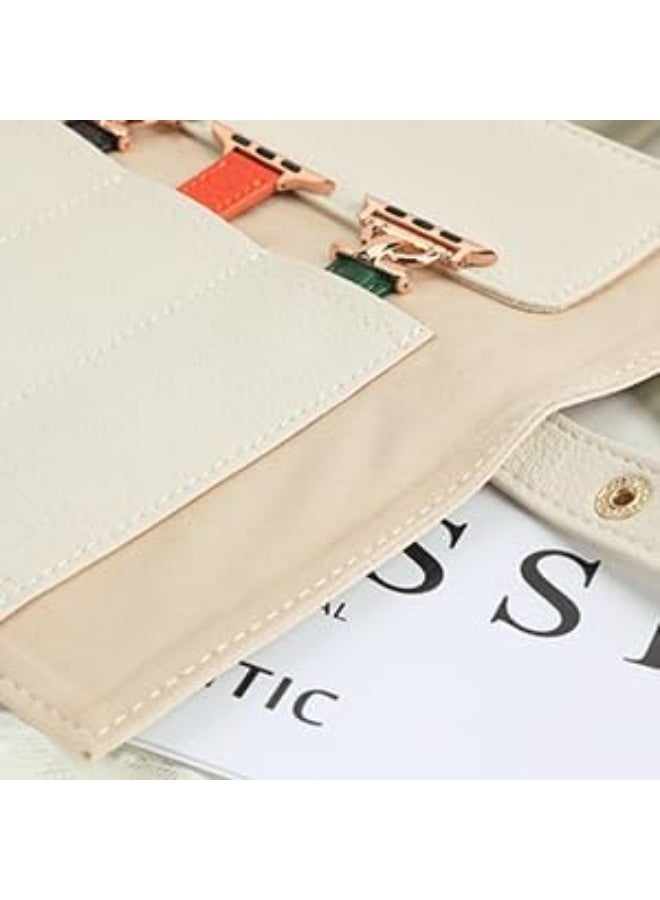 عربست ساعة حافظة حزام الساعة منظم حافظة جلدية للساعة لفة ساعة جلدية للسفر تحمل 5 حافظات تخزين حزام الساعة للرجال والنساء أحزمة الساعة حقيبة تنظيم محمولة متوافقة مع حزام ساعة أبل - Image 2