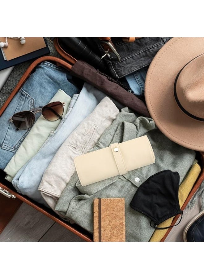 عربست ساعة حافظة حزام الساعة منظم حافظة جلدية للساعة لفة ساعة جلدية للسفر تحمل 5 حافظات تخزين حزام الساعة للرجال والنساء أحزمة الساعة حقيبة تنظيم محمولة متوافقة مع حزام ساعة أبل - Image 4