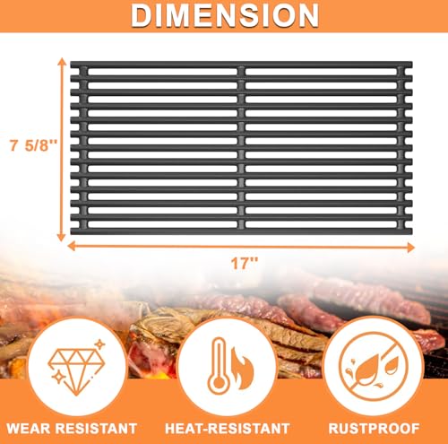 PETKAO G466-2400-W1 17'' Stamped Infrared Emitters& G474-0017-W1 Grill Grates for Charbroil Grill Replacement Parts Charbroil Tru-Infrared 3-Burner 463367016 463242516 463242515 463243016 466242515 463367516 - Image 5