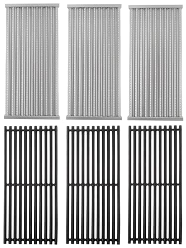 PETKAO G466-2400-W1 17'' Stamped Infrared Emitters& G474-0017-W1 Grill Grates for Charbroil Grill Replacement Parts Charbroil Tru-Infrared 3-Burner 463367016 463242516 463242515 463243016 466242515 463367516 - Image 1