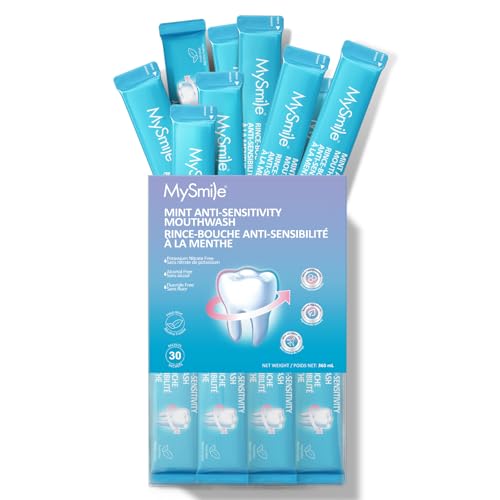MySmile Mouthwash for Sensitive Teeth Nano Hydroxyapatite Mouth Wash Travel Size Fluoride Free AlcoholFree Remineralizing for Enamel Strength Oral Rinse Fresh Mint Flavor - Image 1