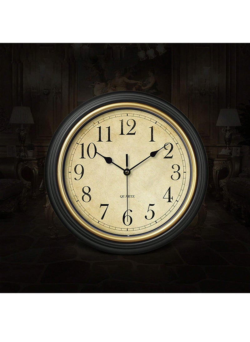 Uwals Wall Clock Without Ticking Sounds with Silent Vintage Quartz Clock Battery Operated Easy to Read for Room Home Kitchen Bedroom Office School Decoration (Black)  - Image 3