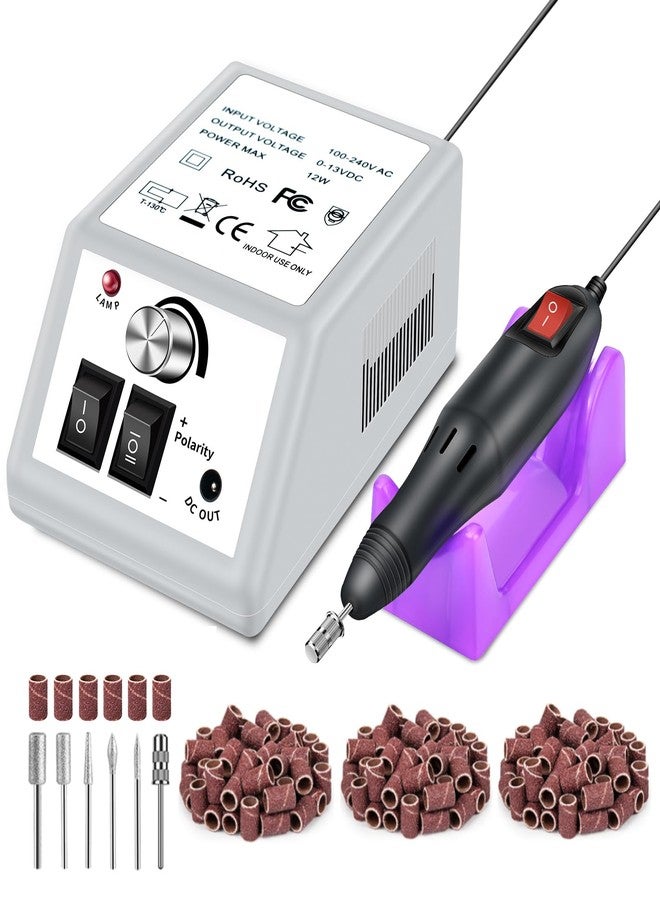 LAVAED Professional Electric Nail Drill Machine Kit - Low Noise Vibration with 156pcs Sanding Bands for Acrylic Nail Drill, Gel Art Remover, Polisher, Manicure, Pedicure - Image 1