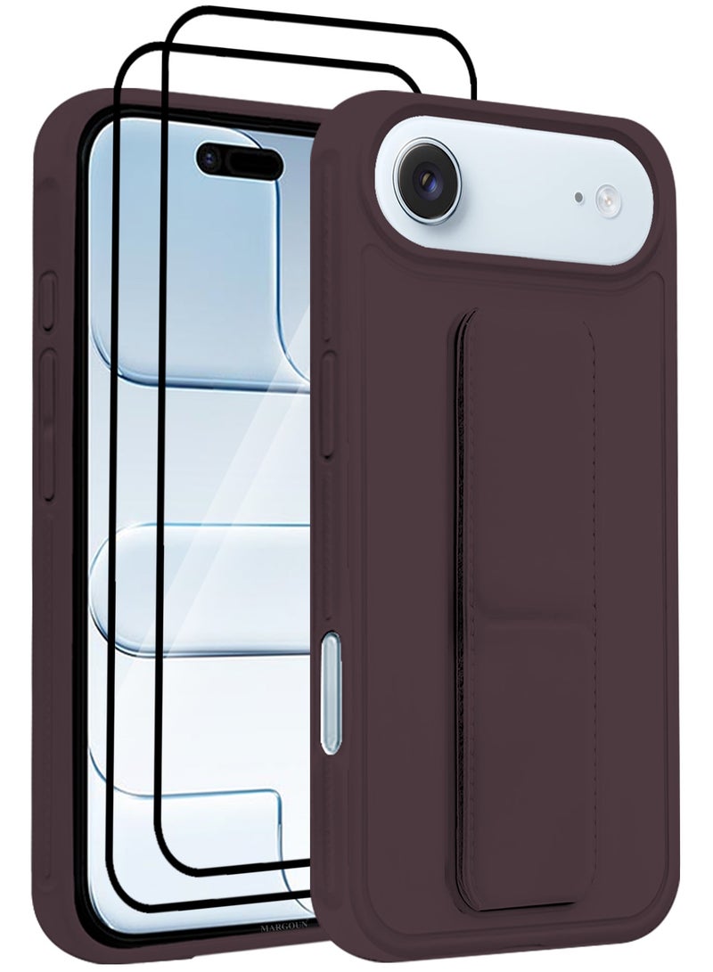 3 Packs Premium PU Leather Case for iPhone 17 Air with Stand Function Shockproof and Anti Scratch Finger Grip with Two 3D Screen Protector - Image 1