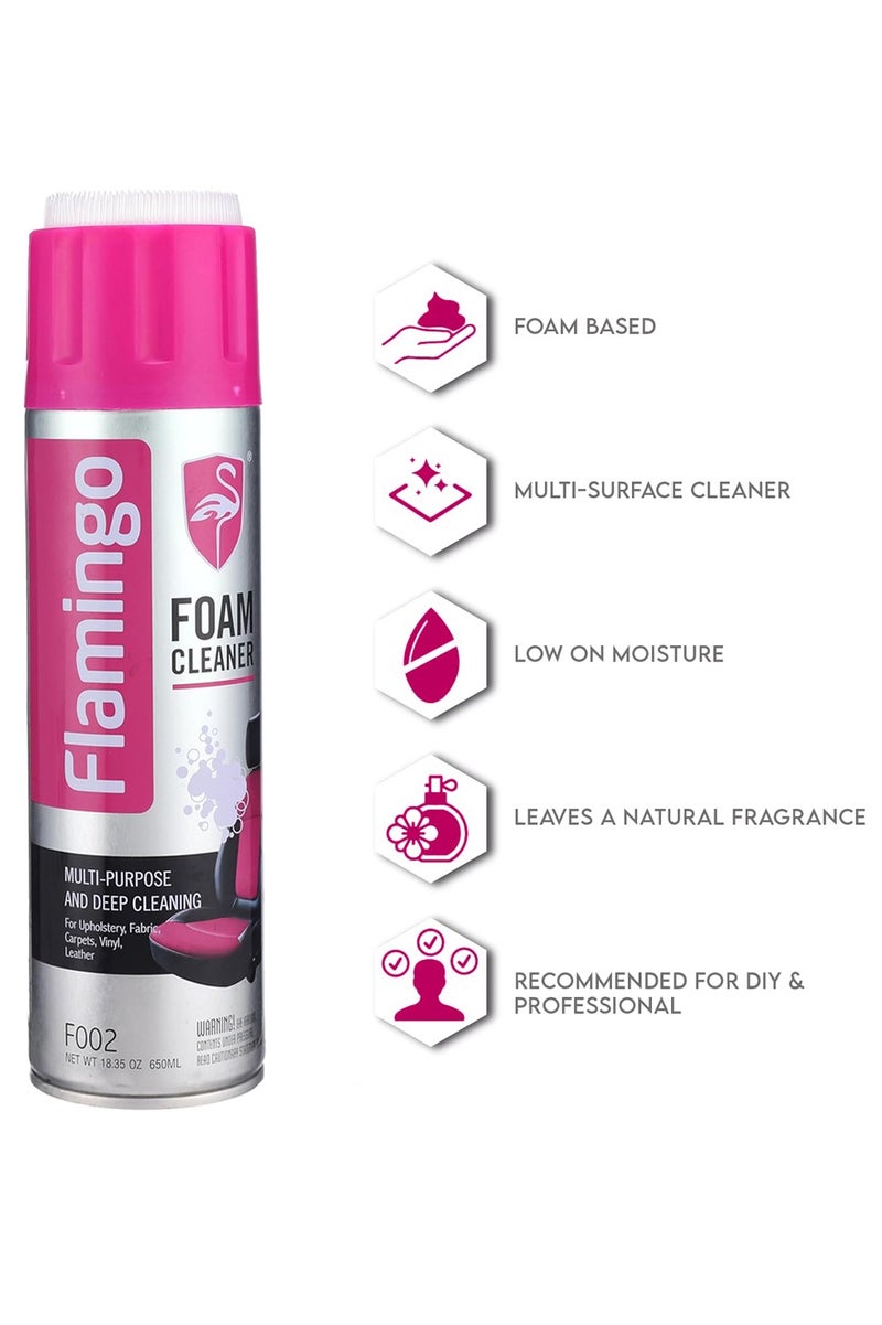 منظف رغوي متعدد الأغراض، 5 قطع، سعة 650 مل، لتنظيف الأسطح الداخلية للسيارة والمفروشات والأقمشة والجلود والفينيل والسجاد والتنظيف المنزلي، F002 - Image 5