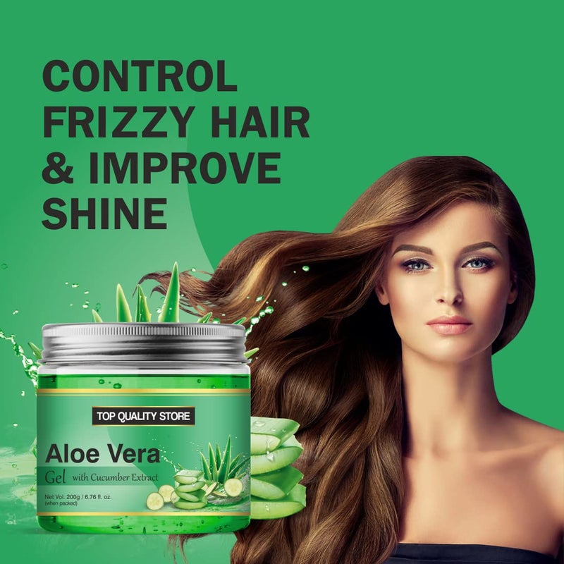 Top Quality Top Quality Store Green Aloe Vera skin Gel 100 Pure Natural Gel Ideal for Skin Face Acne Scars Hair Care Moisturizer Dark  - Image 3
