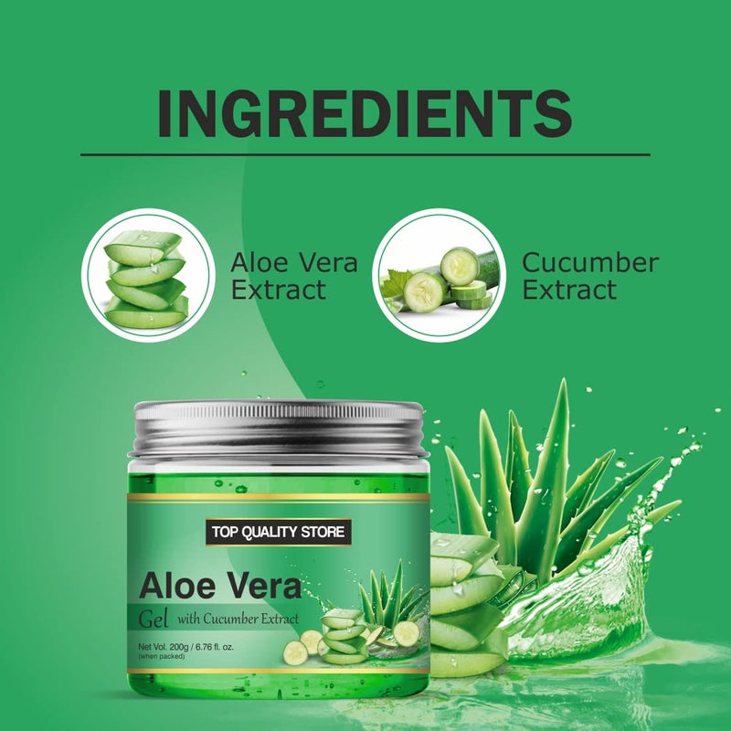 Top Quality Top Quality Store Green Aloe Vera skin Gel 100 Pure Natural Gel Ideal for Skin Face Acne Scars Hair Care Moisturizer Dark  - Image 5