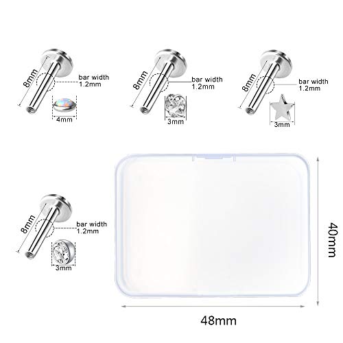 ONESING 18 Pcs 16G Tragus Earrings for Women Piercing Jewelry Cartilage Earring Studs Barbell Lip Stainless Steel - Image 2