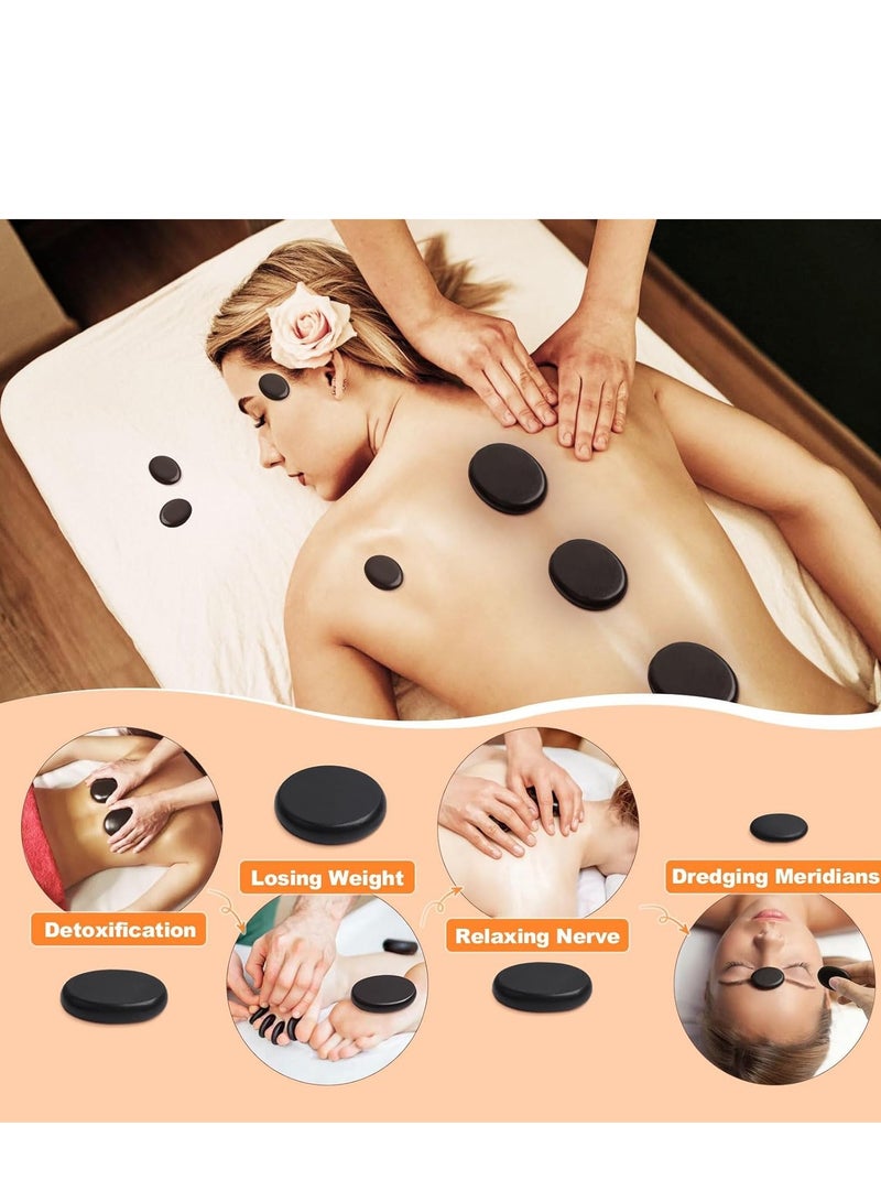 Arabest Hot Stones Massage Set with Warmer, 9Pcs Hot Stones Massage Set with Heater, Portable Hot Rocks Basalt Massage Stones Set with Warmer Kit, for Home Spa Warming Therapy Relax - Image 4