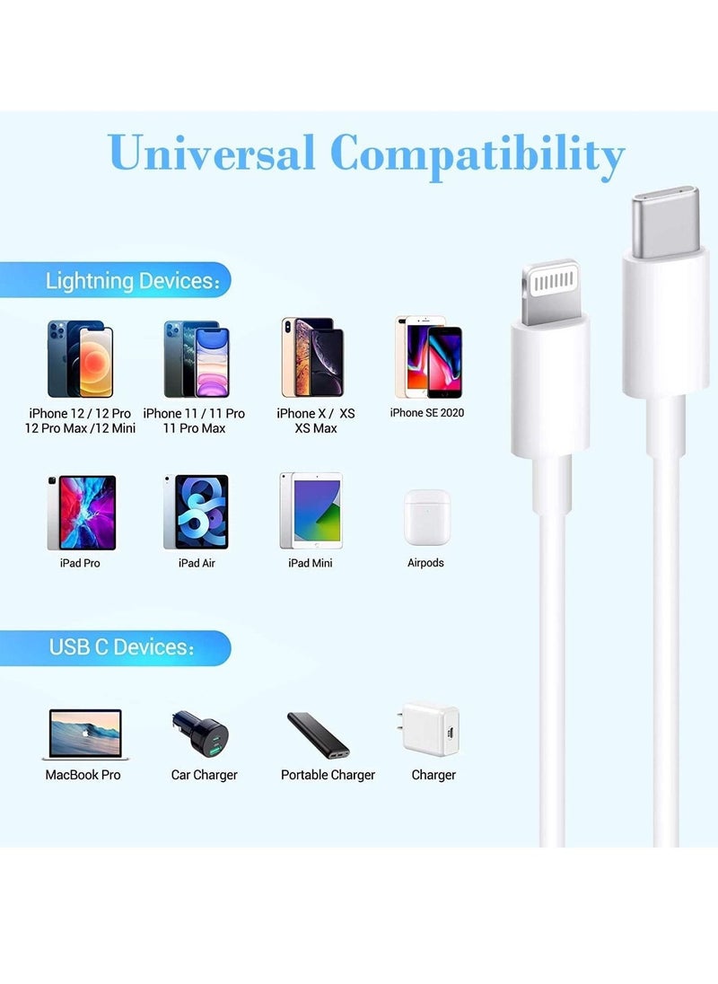 Generic - [Apple MFi Certified] USB-C to Lightning Cable 20W, 2 Pack 6.6FT Power Delivery Fast Charging Data Sync Type C PD Quick Charger Compatible with iPhone 12/12 Pro/11/XS/XR/X 8/iPad/AirPods Pro - Image 1