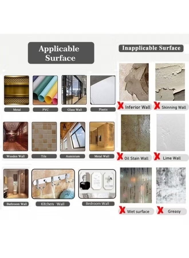 شريط نانو مزدوج الجوانب شديد التحمل - 3 أمتار، قابل لإعادة الاستخدام ولا يترك أي أثر للاستخدام في المنزل والمكتب والمشاريع المنزلية - Image 3