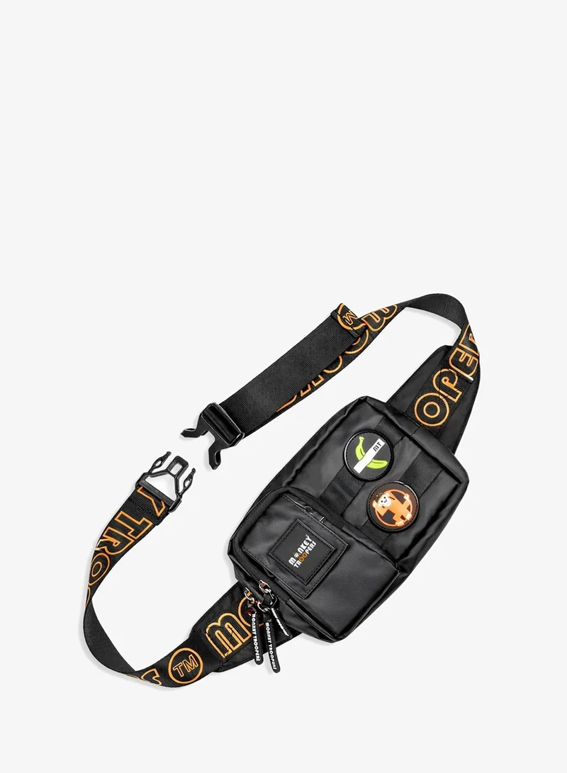 Monkey Troopers Webby Waist Bag for Men Women Black Belt Pouch for Travelling Walking Running Gym Picnic Camping