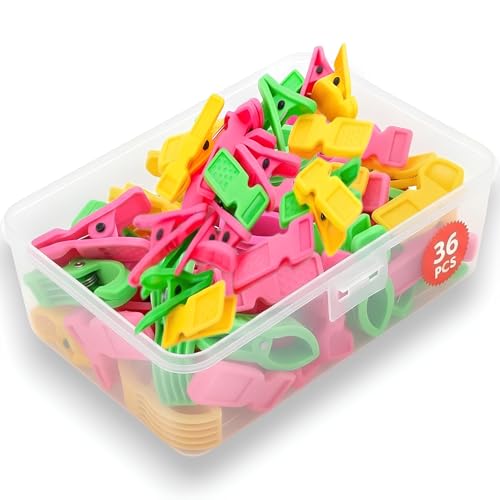 PulGos 30 + 6 Extra Value Pack Cloth Clips (36pcs) with Storage Box Cloth Clips for Drying Clothes – Heavy Duty Plastic Clips | Strong Cloth Pegs, Hanging Clips, Chimti for Clothes Hanging - Image 1