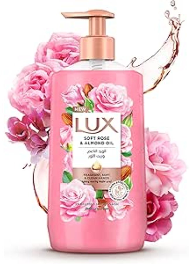 LUX Perfumed Liquid Hand Wash, Soft Rose, with Almond Oil & Glycerin, for Fragrant, Soft and Clean Hands, 250ml