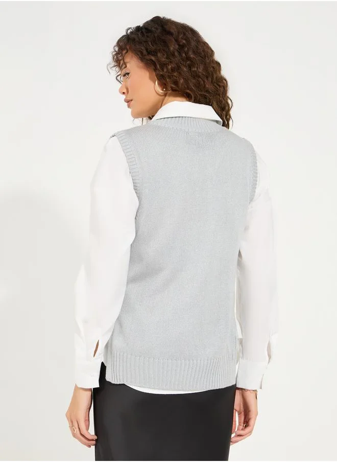 Styli Regular Fit Regular Length Knit Vest