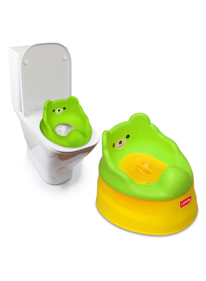Luvlap Adaptable 2 in 1 Potty Training Seat for 1 + Year Child, Potty Trainer with DetachablePotty Bowl, Suitable for Potty Training of Boys & Girls (Green& Yellow) - Image 1