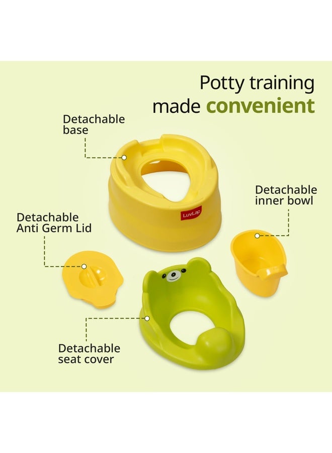 Luvlap Adaptable 2 in 1 Potty Training Seat for 1 + Year Child, Potty Trainer with DetachablePotty Bowl, Suitable for Potty Training of Boys & Girls (Green& Yellow) - Image 2