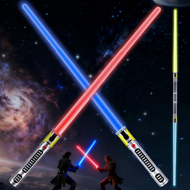 KEGOZ 7 Colors Changing Light Saber Extendable FX Sound with Motion Sensor Galaxy War Fighter Sword Toy for Kids Halloween Xmas Birthday Present2 Pack - Image 3