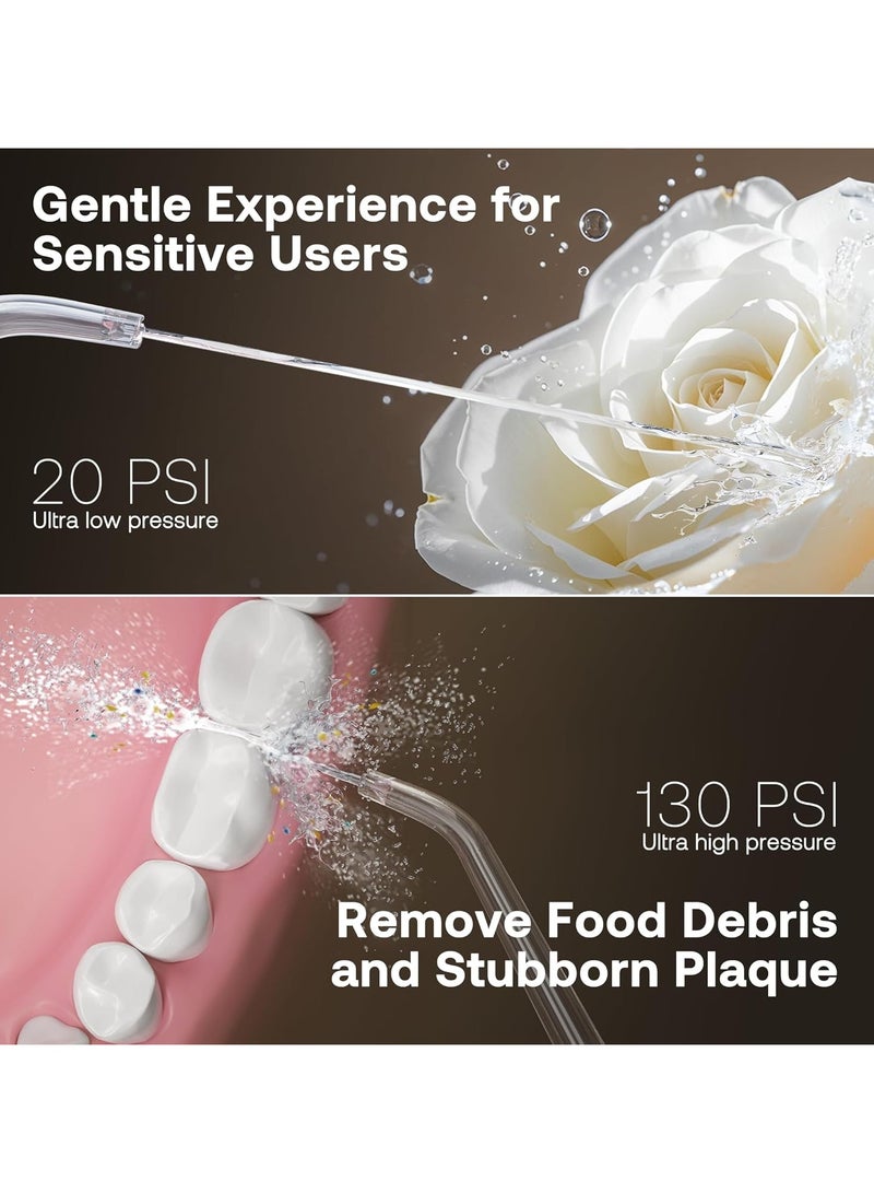 Bitvae C6 Water Dental Flosser Teeth Pick, Cordless Flosser for Travel with 6 Jet Tips, 3 Modes 5 intensities, IPX7 Waterproof Portable & Rechargeable Oral Irrigator Cleaner, Black - Image 5