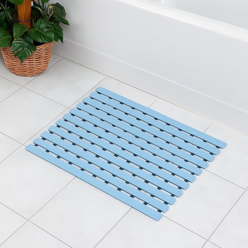 F fabsouk Shower Anti Slip Mat for Bathroom Floor, Striped Anti Skid, Stand Up Mat for Bath, Kitchen, Extra Durable Easy Clean Comfort Grip (Grey, 1.5ft x 2ft) - Image 2
