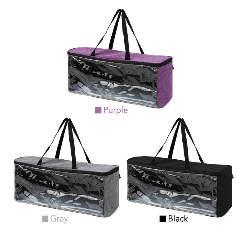 Baseball Cap Storage Bag: 21.3 X 6.3 X 7.9 Inches Black PVC Material - Durable Watertight Easy Cleaning, Transparent Window Zipper Closure for Home Organization - Image 4