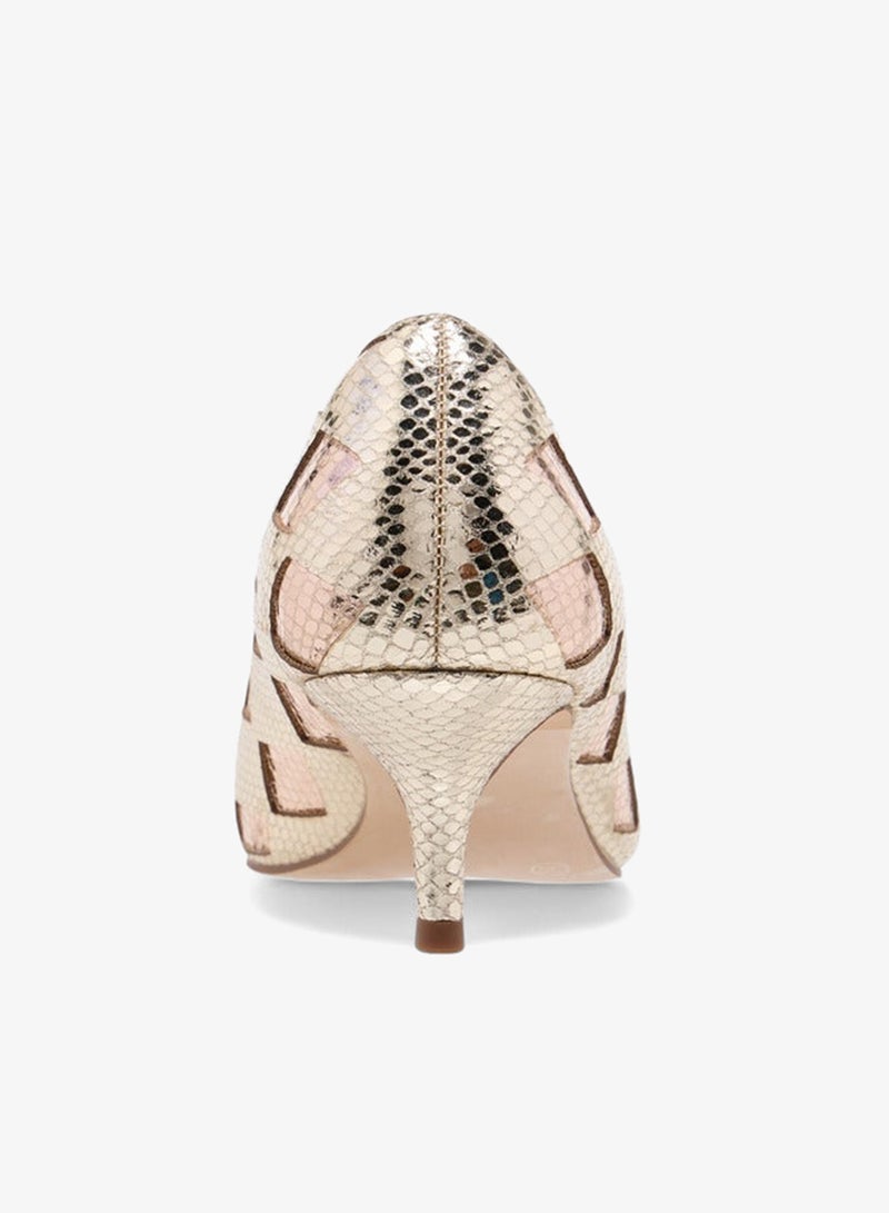 ايل حذاء نسائي بكعب رفيع مدبب بنقوش - Image 5