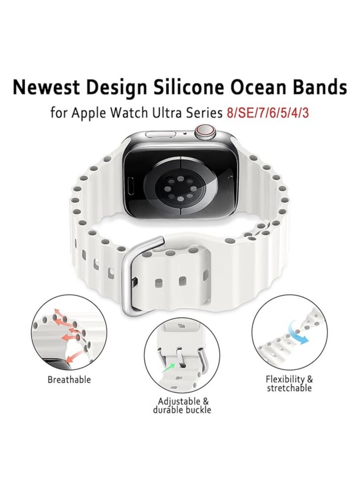 ELTRAZONE "Breathable Soft Silicone Ocean Band for Apple Watch – Elastic Sport Band, Fits 49mm to 38mm, Compatible with Series Ultra, 8, 7, SE, 6, 5, 4, 3, 2, 1"  - Image 5