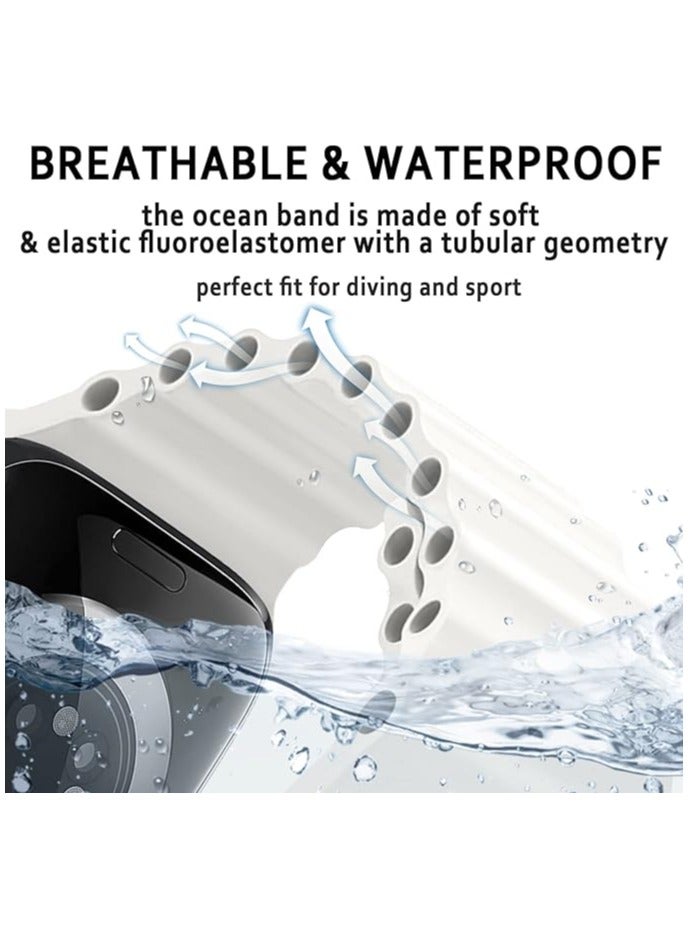 ELTRAZONE "Breathable Soft Silicone Ocean Band for Apple Watch – Elastic Sport Band, Fits 49mm to 38mm, Compatible with Series Ultra, 8, 7, SE, 6, 5, 4, 3, 2, 1"  - Image 3