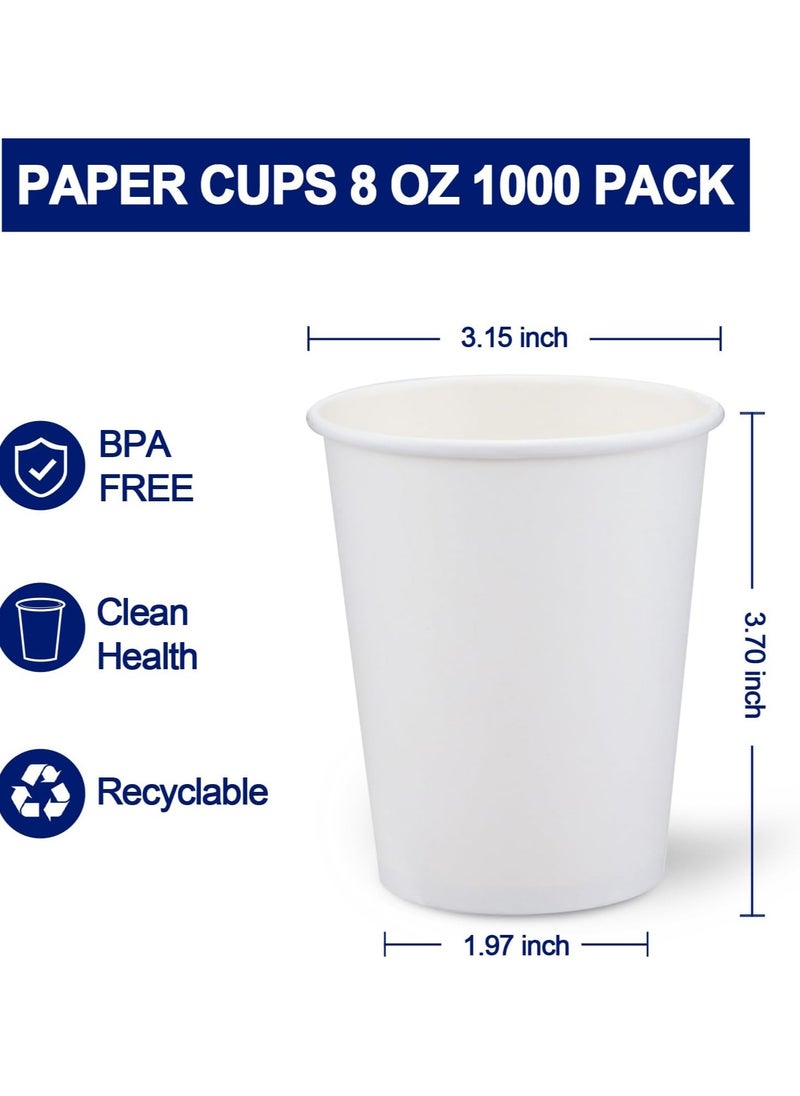 Paper Cups 1000 Pieces 8 Oz , 20 Sleeves Per Carton