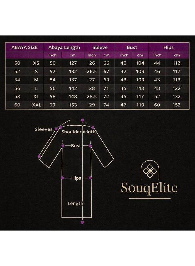 souqElite Black Ward Abaya - Image 4