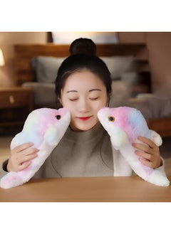 Tickles Tickles Rainbow Dolphin Soft Stuffed Plush Toy Cum Pillow Sea Animal for Kids Boys & Girls Birthday Gifts (Color: Multicolor Size: 35 cm)  - Image 3
