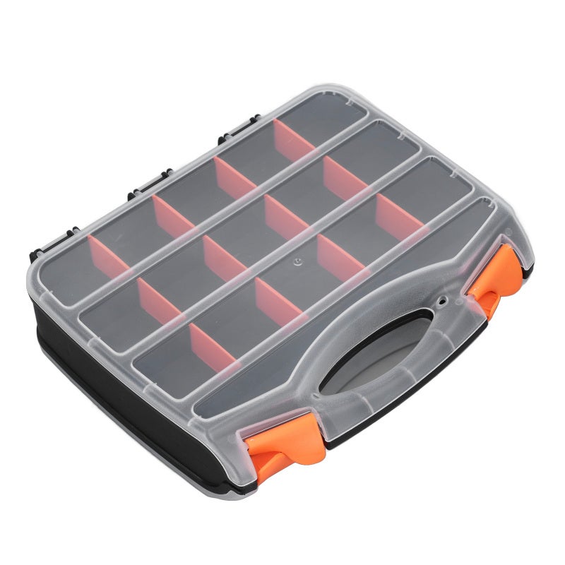 صندوق أدوات PVC محمول لتنظيم القطع على الوجهين مع فواصل قابلة للفصل - تصميم بغطاء شفاف متعدد المقصورات لأعمال الصيانة اليدوية - Image 4