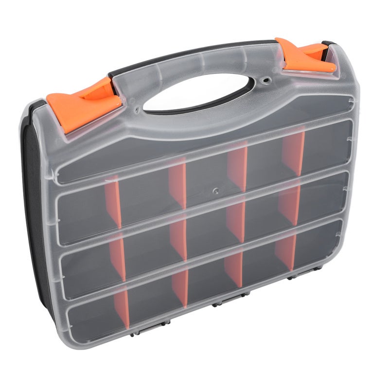 صندوق أدوات PVC محمول لتنظيم القطع على الوجهين مع فواصل قابلة للفصل - تصميم بغطاء شفاف متعدد المقصورات لأعمال الصيانة اليدوية - Image 2