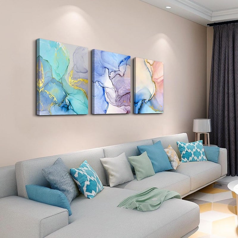 DZRWUBHS Abstract Canvas Wall Art For Living Room Modern Wall Decor For Bedroom Office Decorations Colorful Color Abstract Wall Paintings Inspirational Pictures Artwork Home Decor 12x16 3 Pieces - Image 2