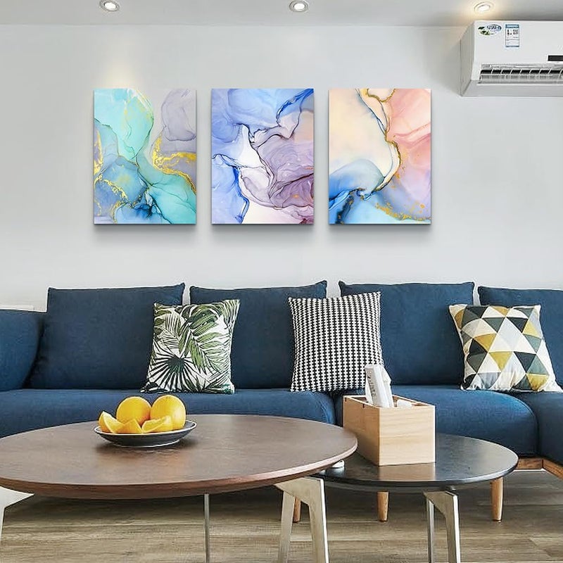 DZRWUBHS Abstract Canvas Wall Art For Living Room Modern Wall Decor For Bedroom Office Decorations Colorful Color Abstract Wall Paintings Inspirational Pictures Artwork Home Decor 12x16 3 Pieces - Image 3