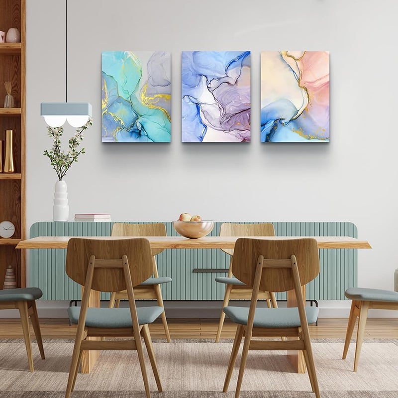DZRWUBHS Abstract Canvas Wall Art For Living Room Modern Wall Decor For Bedroom Office Decorations Colorful Color Abstract Wall Paintings Inspirational Pictures Artwork Home Decor 12x16 3 Pieces - Image 4