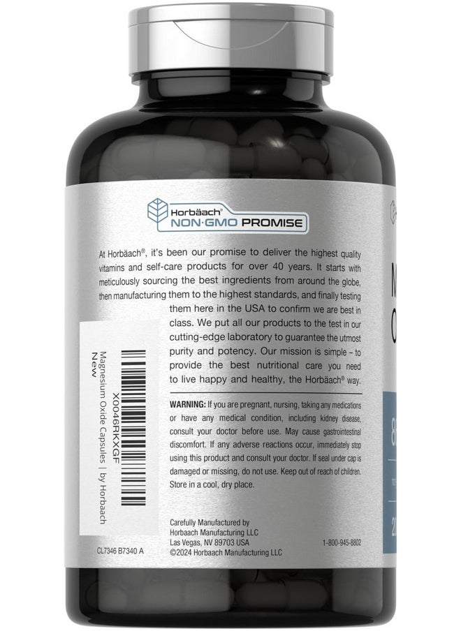 Horbaach Horbäach Magnesium Oxide 865 mg | 200 Capsules | Non-GMO and Gluten Free Supplement  - Image 3