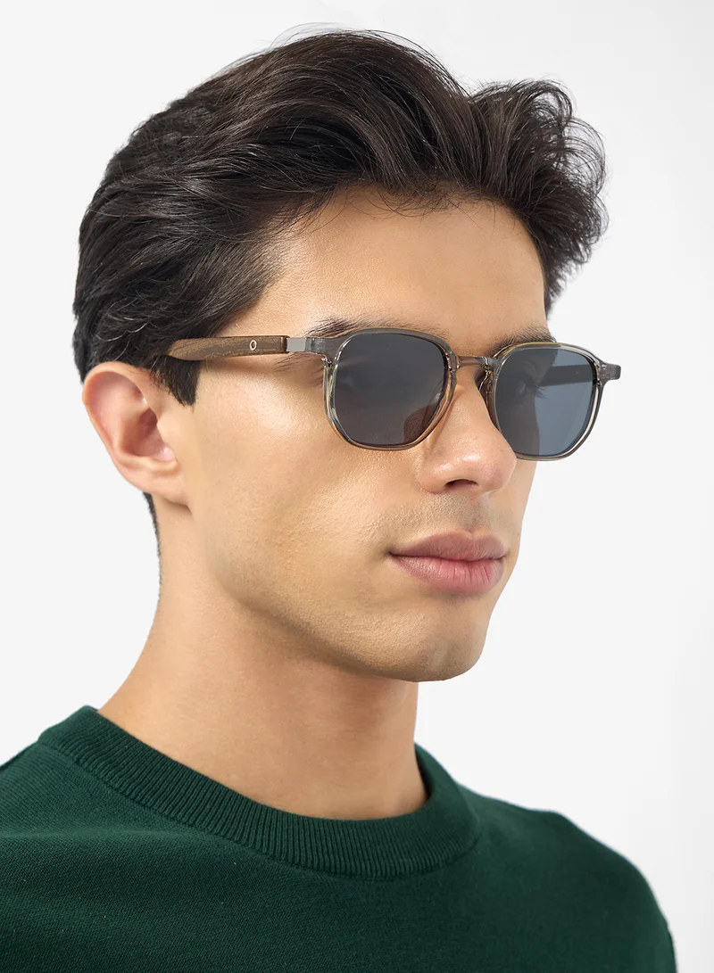 Seventy Five Polarized Lens Square Aviatoe Sunglasses