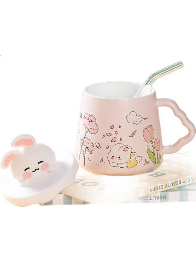 Pakchoice Ceramic Mark Cup With Lid High-Value Cup Women'S Day Birthday Gift Girlfriends Gift Office Straw Cup - Image 2