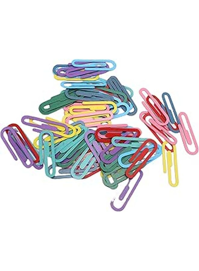 Assorted Color Large Metal Paper Clips For Office School Supplies 100 Pieces - Image 1