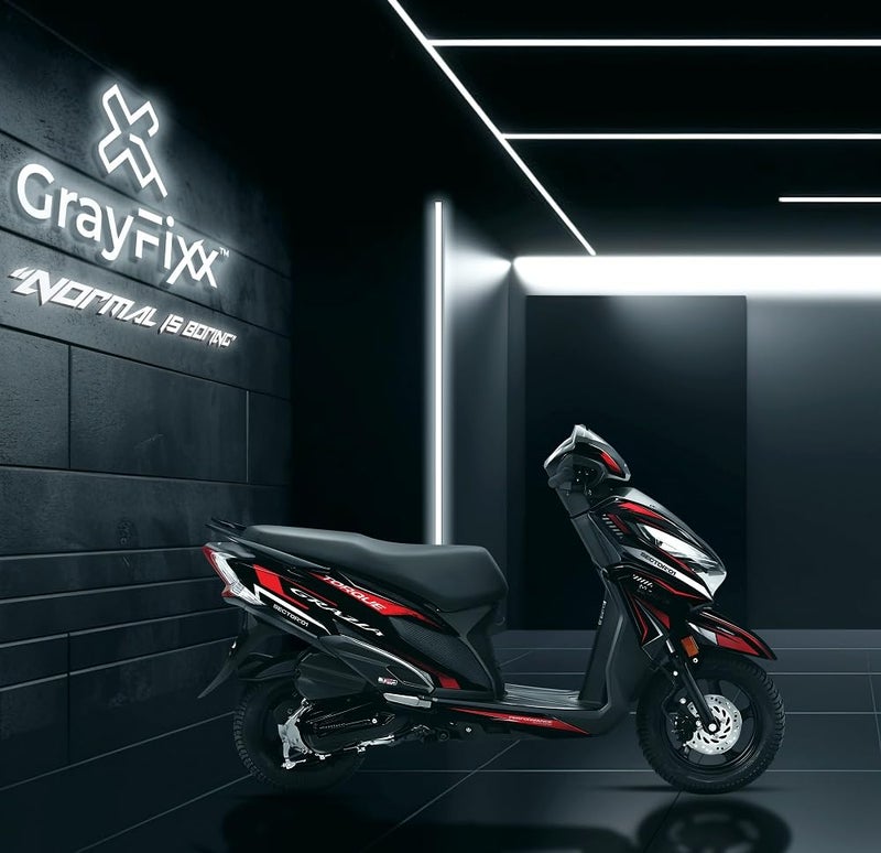 Grayfixx Crimson Edition Full Body Graphics for Grazia 125 Bs4 | Made in Premium Gloss Vinyl with FPF (Fade Protection Film), Waterproof, Precut Sticker, Pack of 1 for Both Side - Image 2