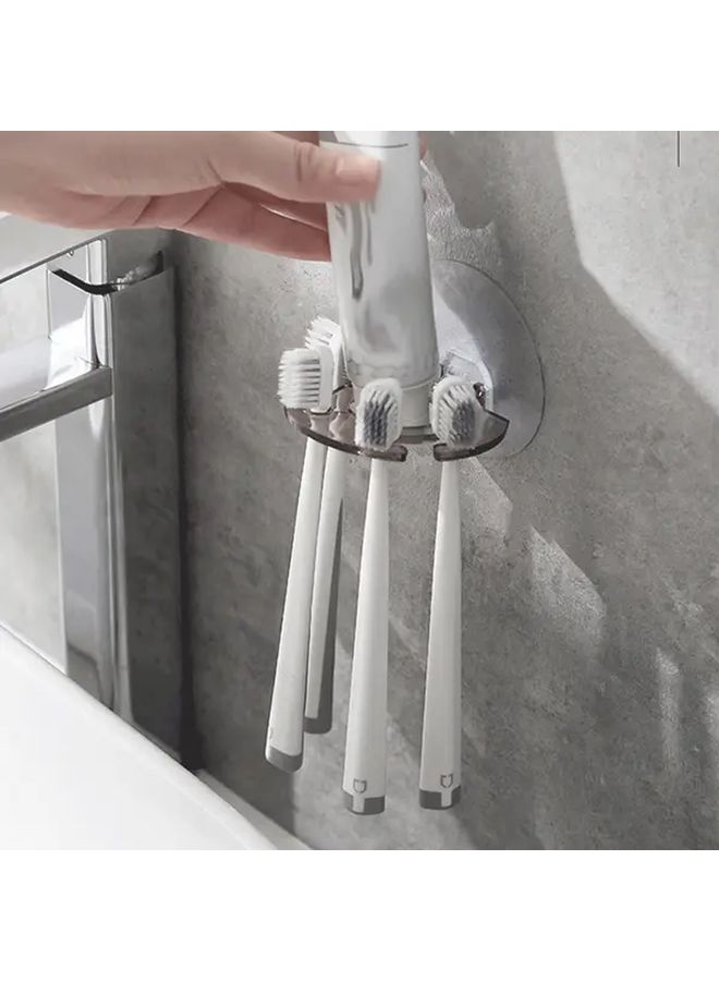 Wall Mounted Toothbrush Holder Transparent With Toothpaste Storage No Drilling Required Sleek Design Durable Plastic Bathroom Organizer For Modern Restrooms Minimalist Toothbrush Organizer High Quality - Image 2