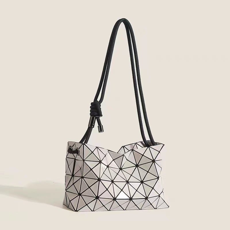 2025 Fashion Simple Single-Shoulder Women'S Bag Trendy Quilted Tofu Geometric Folding Crossbody Underarm Bag - Image 2
