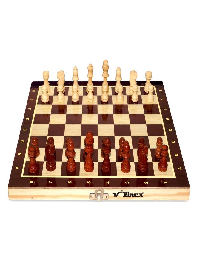فينكس مجموعة رقعة شطرنج خشبية من فينكس | رقعة شطرنج خشبية قابلة للطي (11.8 × 11.8 بوصة) مع قطع الشطرنج | لعبة شطرنج محمولة مناسبة للسفر للأطفال والكبار | لعبة لوحية استراتيجية للاعبين - Image 1
