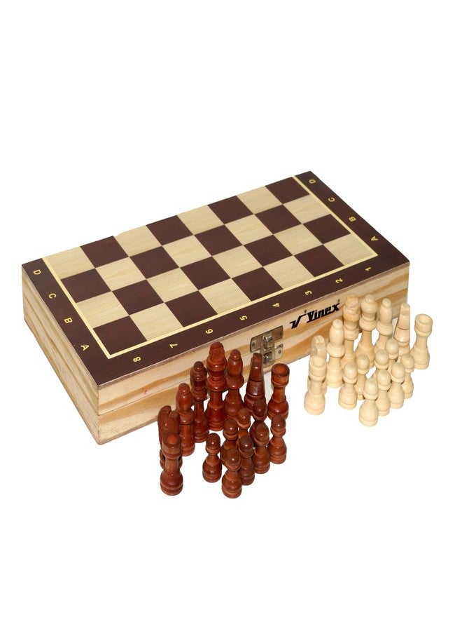 فينكس مجموعة رقعة شطرنج خشبية من فينكس | رقعة شطرنج خشبية قابلة للطي (11.8 × 11.8 بوصة) مع قطع الشطرنج | لعبة شطرنج محمولة مناسبة للسفر للأطفال والكبار | لعبة لوحية استراتيجية للاعبين - Image 2